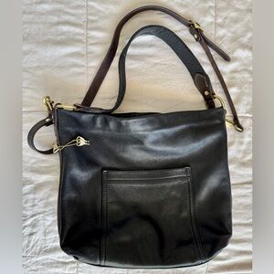 Coronado Leather Jean Bison Hobo Lock Key CCW Black & Brown w/ Brass Hardware 🔐